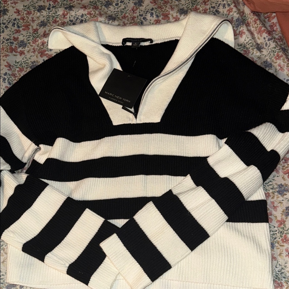 Marc Jacobs Monochrome Striped Knit Top
